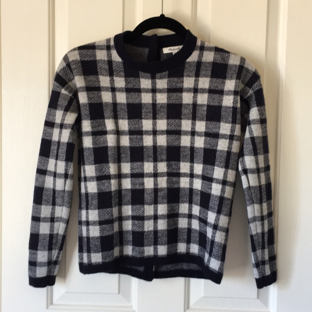 💯 MADEWELL MERINO WOOL CHECKERED SWEATER XXS